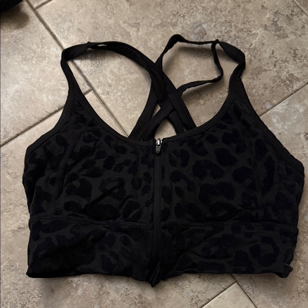 Balance Athletica Black Animal Print Sports Bra